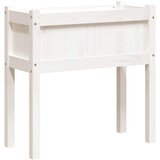 vidaXL Vrtno korito z nogami belo 70x31x70 cm trdna borovina | Shoptok.si