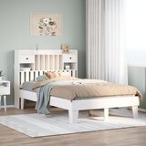 Maison Chic Posteljni okvir - Dvoposteljna postelja - Zakonska postelja brez vzmetnice bel 135x190 cm trdna borovina-J11311, (21774047) | Shoptok.si