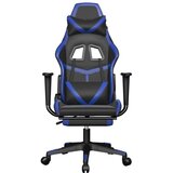  Igralni stol z oporo za noge črno in modro umetno usnje, (21152340) | Shoptok.si