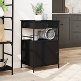  Kuhinjska kolica crna 56 x 43 x 89,5 cm od konstruiranog drva | shoptok.hr