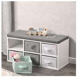 Kesper KSP17729 DEČIJA KLUPA SA FIOKAMA 33X68X29,5CM BELO SIVA | Eponuda.com