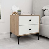 Hanah home noćni ormarić agata 3710 oakwhite nightstand