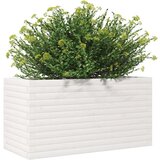  Vrtno cvetlično korito belo 90x40x45,5 cm trdna borovina | Shoptok.si