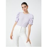 Koton Gathered Sleeves T-Shirt Crew Neck | shoptok.hr