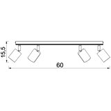 SPOT svetiljka TULON 4xGU10/8W/230V bela/hrast | Eponuda.com