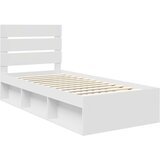  Konstrukcija postelje Bela 100 x 200 cm Masivno borovo les, (5000102674) | Shoptok.si