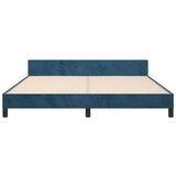  Posteljni okvir z vzglavjem temno moder 160x200 cm žamet, (20904385) | Shoptok.si