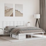  Metalni okvir za krevet s uzglavljem bijeli 160x200 cm | shoptok.hr