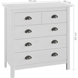 Komoda Hill bijela 79 x 40 x 80 cm od masivne borovine | shoptok.hr