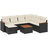  8-dijelni set vrtnih sofa od poliratana s jastucima crni | shoptok.hr