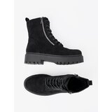 Shelvt Women's black hiking boots with suede trim | ePonuda.com