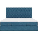 vidaXL Otomanski okvir kreveta s madracima plavi 200x200cm baršunasti | shoptok.hr