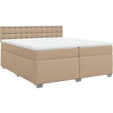 vidaXL Box spring postelja z vzmetnico kapučino 200x200 cm um. usnje, (21310534) | Shoptok.si
