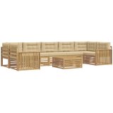  Set vanjskih sofa 8 kom. Bijela i bež Čvrsto drvo akacije | shoptok.hr