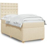  Krevet s oprugama i madracem krem 90 x 190 cm od tkanine | shoptok.hr