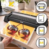 Izoxis 28093 laminator A3 3 v 1 z rezačem, zaobljivačem kotov in 110 folij Slike