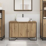 vidaXL omarica pod umivalnikom Trdi hrast 91x35x60 cm Inženirski les | Shoptok.si
