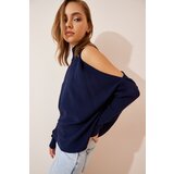 Happiness İstanbul Sweater - Navy blue - Oversize cene