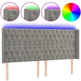 Maison Chic led posteljno vzglavje - vzglavna omarica - nočna omarica svetlo sivo 183x16x118/128 cm žamet, (21712468) Cene