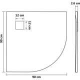  Kada za tuš SMC smeđa 90 x 90 cm | shoptok.hr