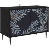 vidaXL TV ormar DOKKUM 69 x 33 x 50 5 cm Crni hrast Konstruirano drvo - Plavi afti uzorak | shoptok.hr