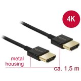 Delock HDMI Priključni kabel [1x Muški konektor HDMI - 1x Muški konektor HDMI] 1.5 m Crna Cijene