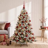  Umjetno božićno drvce s kuglicama 150 cm 150 LED lampica - Zelena i bijela 150 cm s LED-ima i crvenim lopticama Cijene