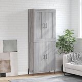 vidaXL Visoka komoda siva sonoma 69,5x34x180 cm inženirski les Cene