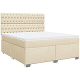  Krevet s oprugama i madracem krem 180x200 cm od tkanine | shoptok.hr