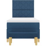 vidaXL Postelja z nadgradnjo z ležiščem in klopjo Modra 90x200 cm Tkanina, (22083925) | Shoptok.si
