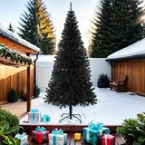  Umjetno božićno drvce sa stalkom crno 210 cm PVC | shoptok.hr