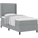  Krevet s opruga kutije Svijetlo siva 190 x 90 cm tkanina Slike