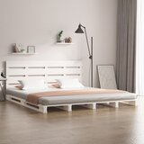 vidaXL Posteljni okvir bel 120x190 cm trdna borovina 4FT Cene