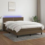 The Living Store Box spring postelja z vzmetnico LED temno rjava 140x190cm blago - Box Spring Postelja, (21521070) | Shoptok.si