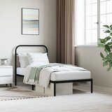 Metalni okvir za krevet s uzglavljem crni 80x200 cm | shoptok.hr