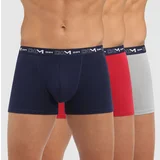 DIM COTTON STRETCH BOXER 3x - Men's boxers 3 pcs - dark blue - dark red - gray