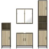 vidaXL 4-dijelni set kupaonskog namještaja boja hrasta sonome drveni | shoptok.hr