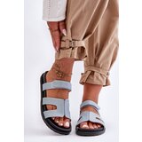 Kesi Classic leather flip-flops for women with Velcro brown Amedon Cijene