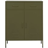 Furnova Omara za shranjevanje olivno zelena 80x35x101,5 cm jeklo, (21953898) | Shoptok.si