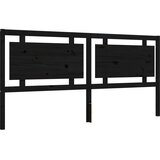  Okvir za krevet s uzglavljem crni 200 x 200 cm od masivnog drva | shoptok.hr