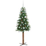 vidaXL Mršavo božićno drvce Zelena 150 cm PVC i čvrsto drvo bora | shoptok.hr