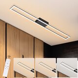 Nettlife LED stropna svetilka za spalnico 40W zatemnljiva z daljinskim upravljalnikom 108CM moderna svetilka za dnevno sobo črne barve za, (22111384) | Shoptok.si