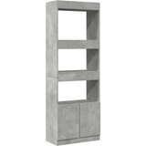 vidaXL Visoka omara betonsko siva 63x33x180 cm inženirski les | Shoptok.si