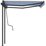  Ročno zložljiva tenda s stebrički 3,5x2,5 m modra in bela, (20729017) | Shoptok.si