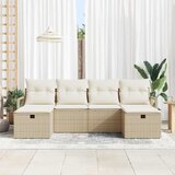  Set sofe 6 kom. 6-Broj sjedala Bež i krema poliratan 230 x 117 x 85 cm | shoptok.hr