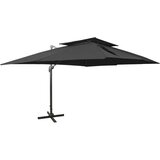 vidaXL Konzolni suncobran s dvostrukim vrhom crni 400 x 300 cm | shoptok.hr