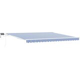  Skrovita tenda Plava i bijela 450 × 300 cm Poliester i aluminij | shoptok.hr