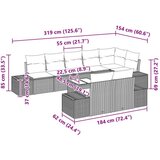  Set vrtnih kauča s jastučićima 8 komada smeđi poli ratan | shoptok.hr