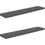 Maison Chic 2 kosi Stenske Police - Viseče police visok sijaj sive 120x23,5x3,8 cm MDF, (21793346) Cene