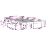 vidaXL Posteljni okvir brez vzmetnice 135x190 cm trdna borovina | Shoptok.si